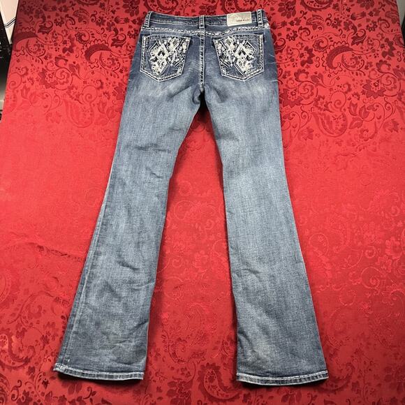 Grace in LA Jeans Womens 30x32 Embroidered Aztec Diamond Rhinstone Bootcut Jeans - Picture 3 of 15
